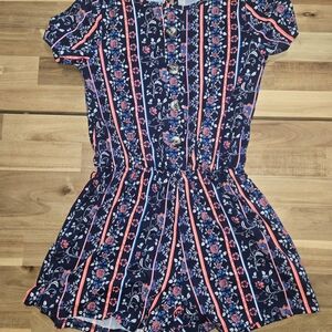 Charming Floral Striped Kids Romper